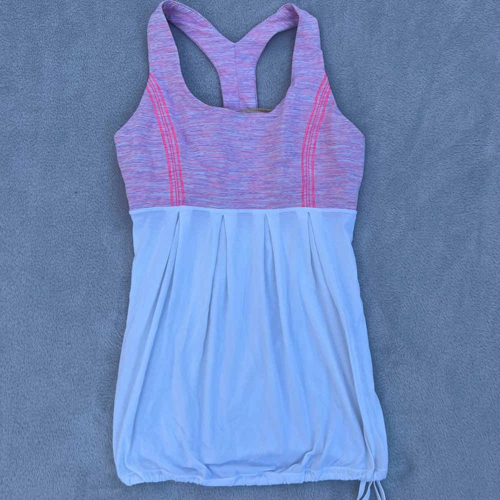 lululemon athletic tank size medium pink and white